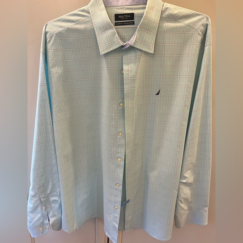 Mens dress shirt by Nautica. Excellent condition
